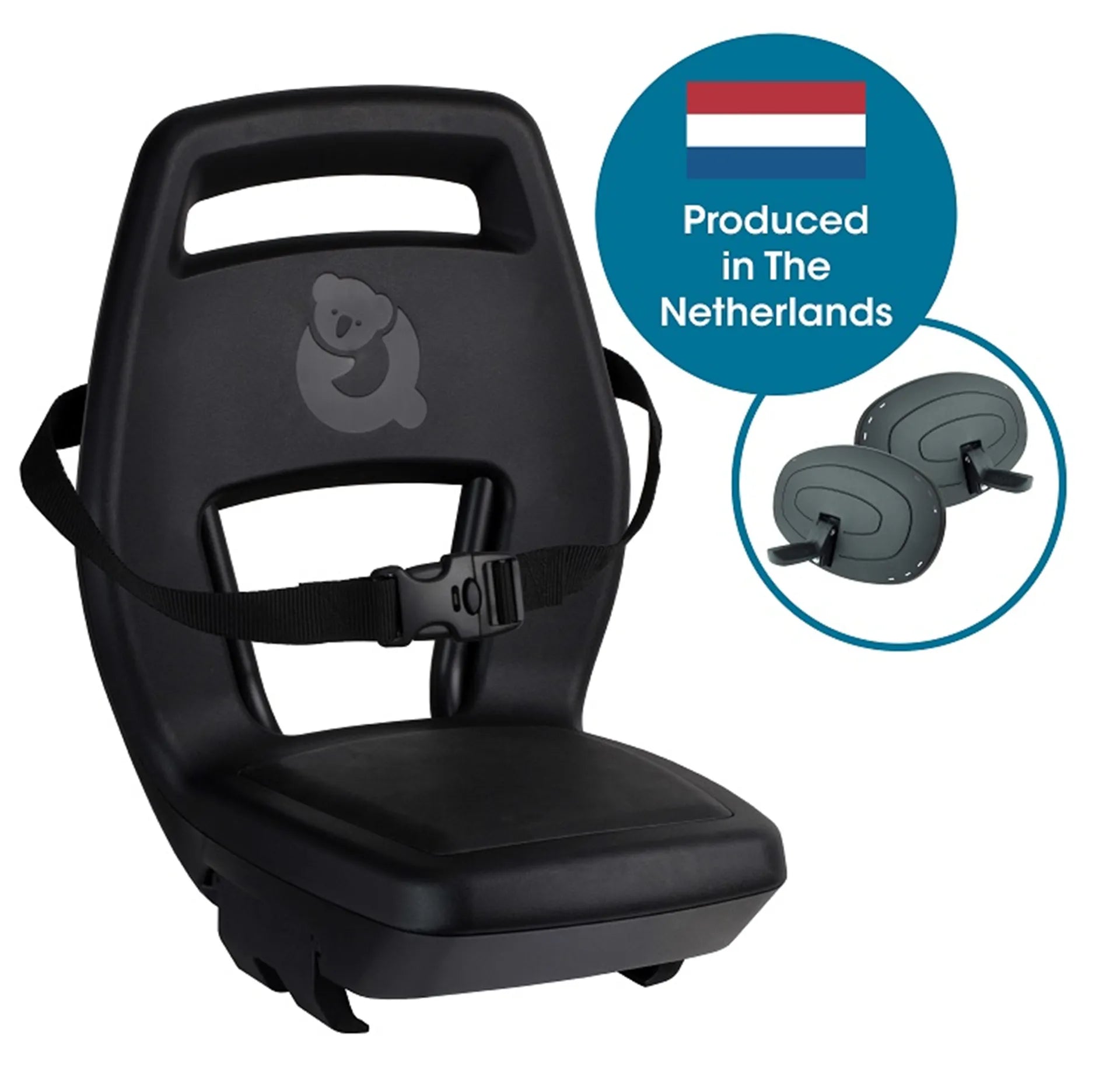 Qibbel Junior 6+ Black -zwart/zwart (incl. gordel, voetsteunen en voetbeschermingsplaten)
