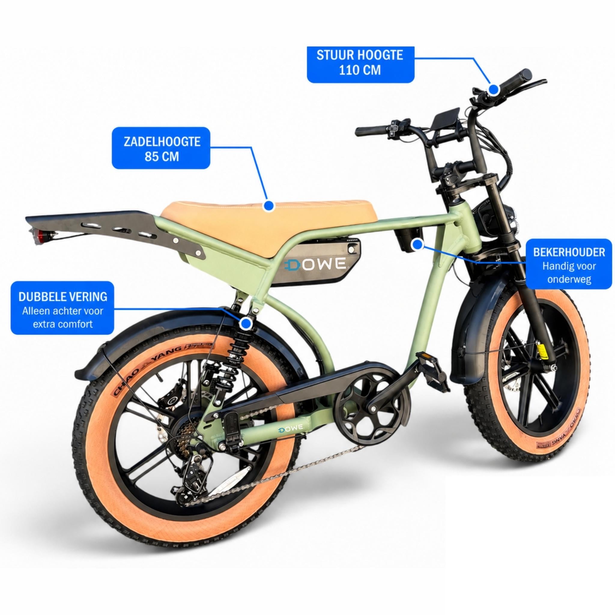 Dowe RSE Fatbike Kopen | Groen | Elektrische Fatbike met Lange Actieradius - Limited edition fatbike
