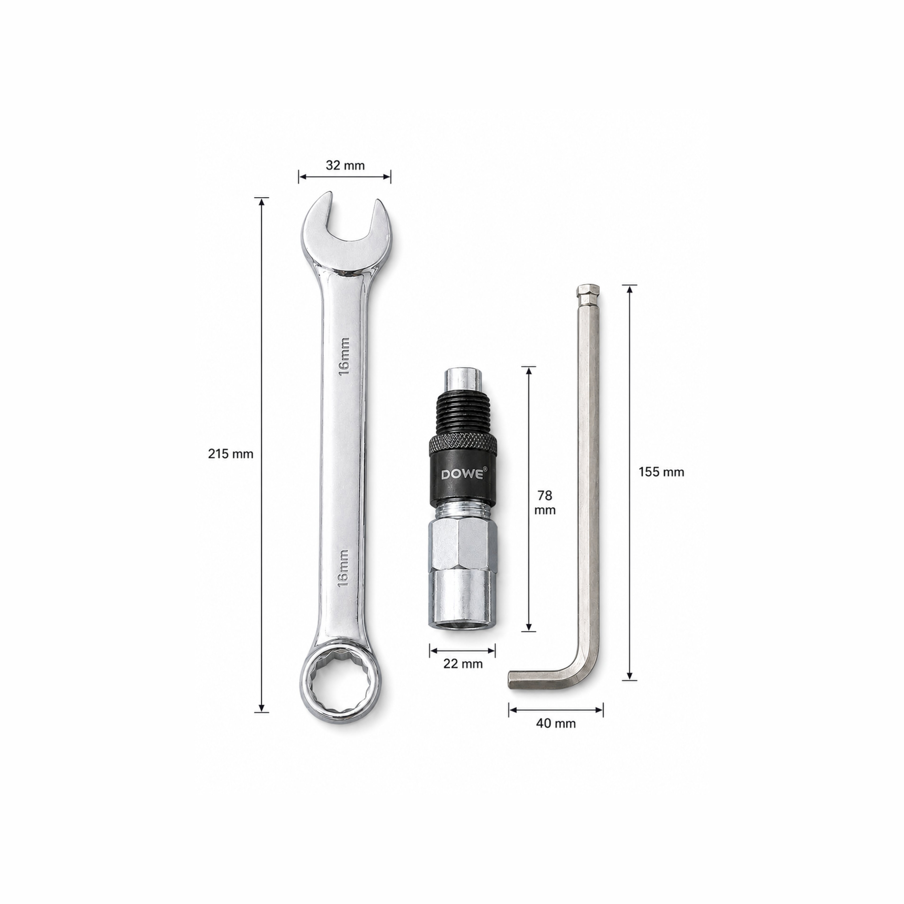 Dowe CrankTrekker Tool Set Fatbike – 3-Delig – Trapsensor Vervangen – Cranktrekker & Sleutel