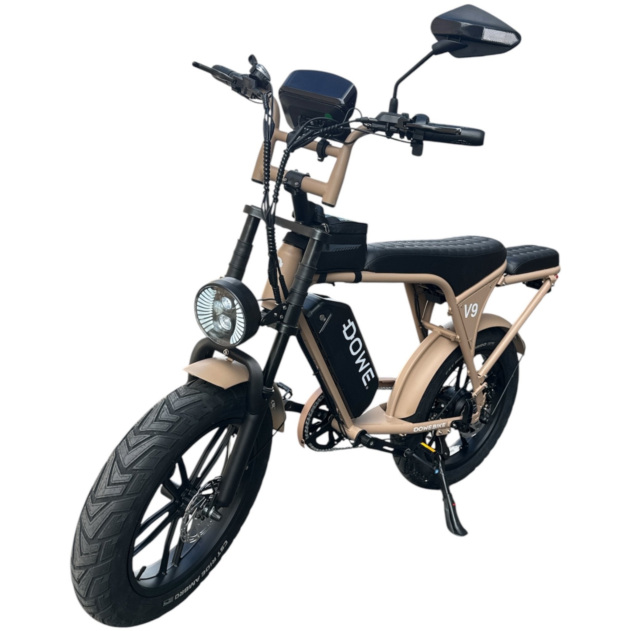 Dowe V9 elektrische fatbike Mokka – 250W motor, 17.5Ah accu, rijklaar geleverd met GPS en alarm