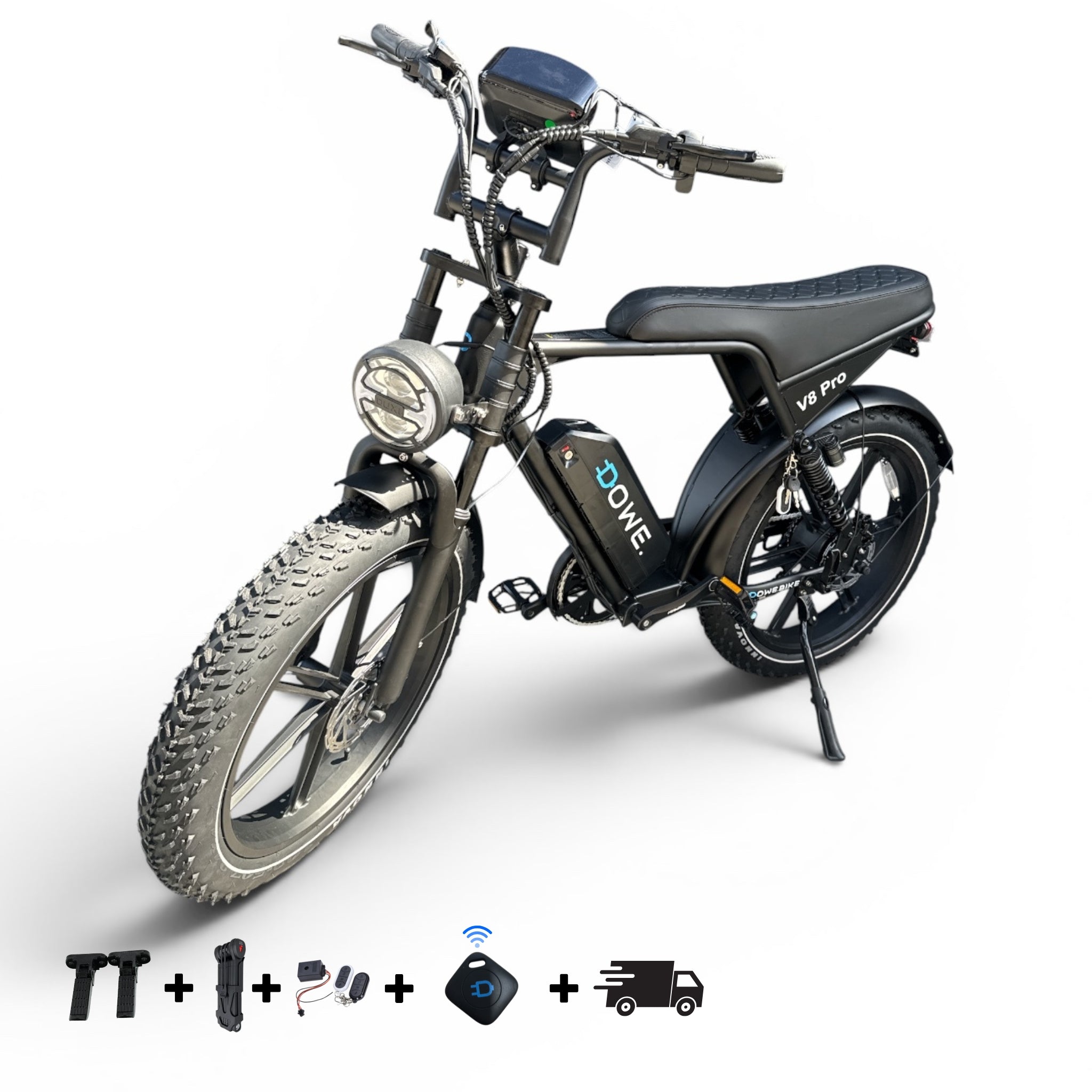 DOWE V8 PRO 24 Inch Elektrische Fatbike XL | 250W Motor | 15Ah Accu | 25 km/u + NFC Display + Gratis Accessoires