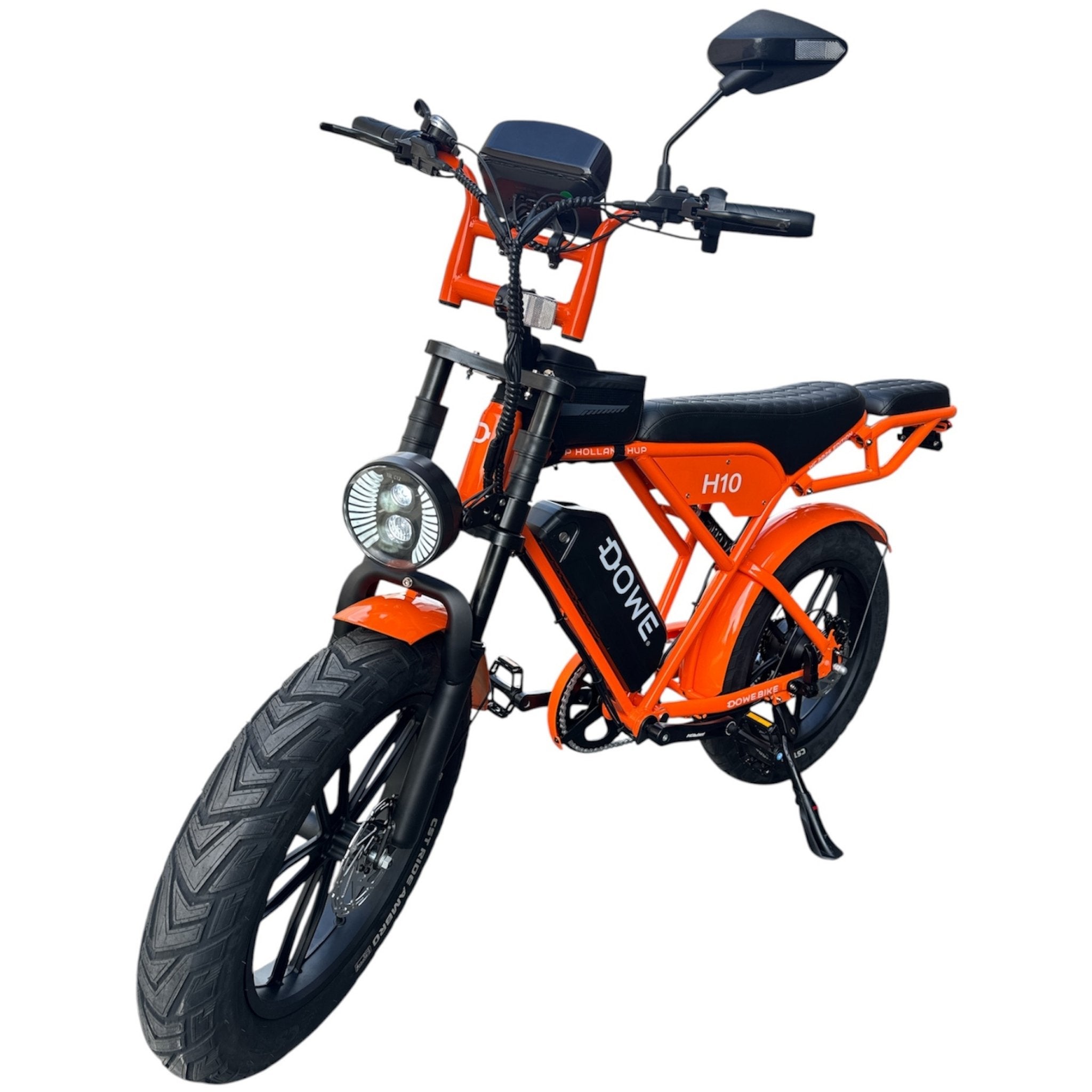 Dowe H10 Oranje volledig uitgerust – GPS tracker, alarm, slot en voetsteuntjes standaard inbegrepen