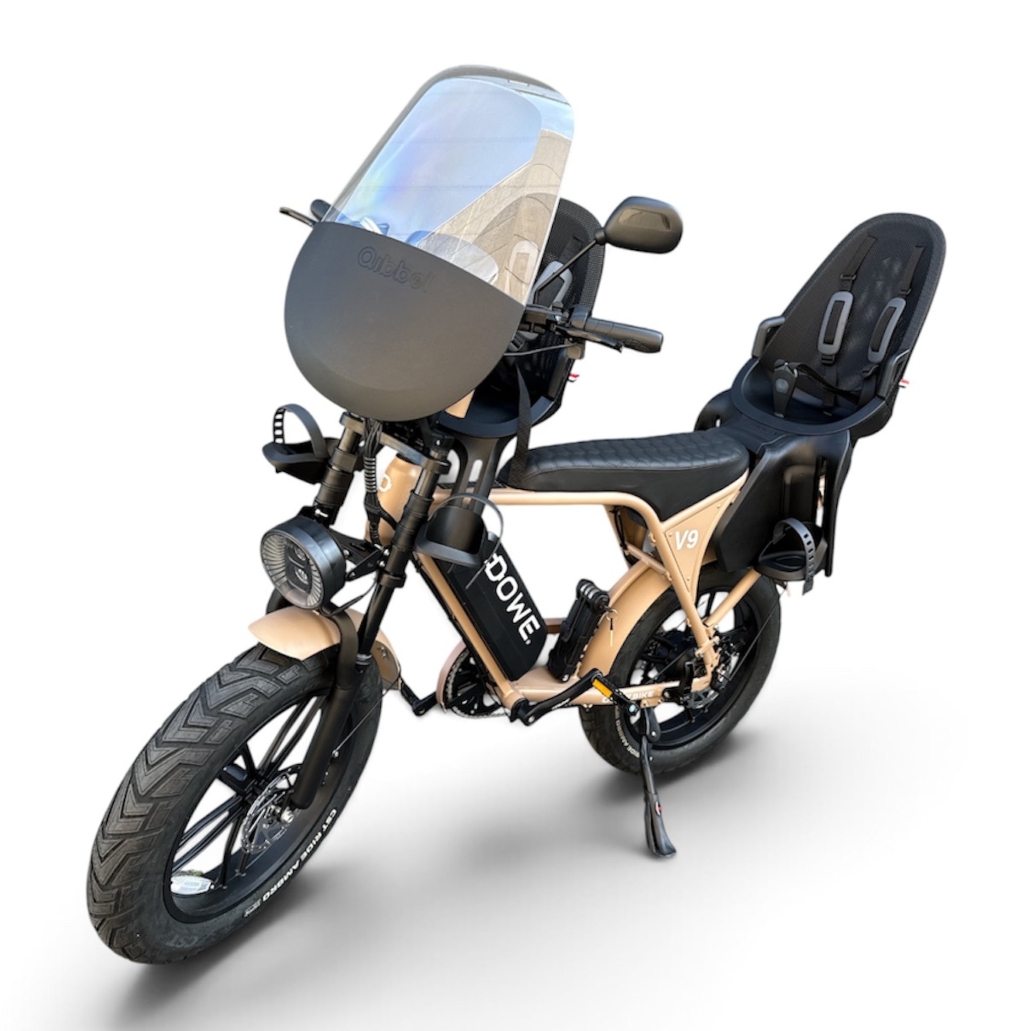 Dowe V9 Elektrische Fatbike met Kinderzitje voor & Achter - Mokka | Family Fatbike tot 6 jaar (22 kg) (Copy)