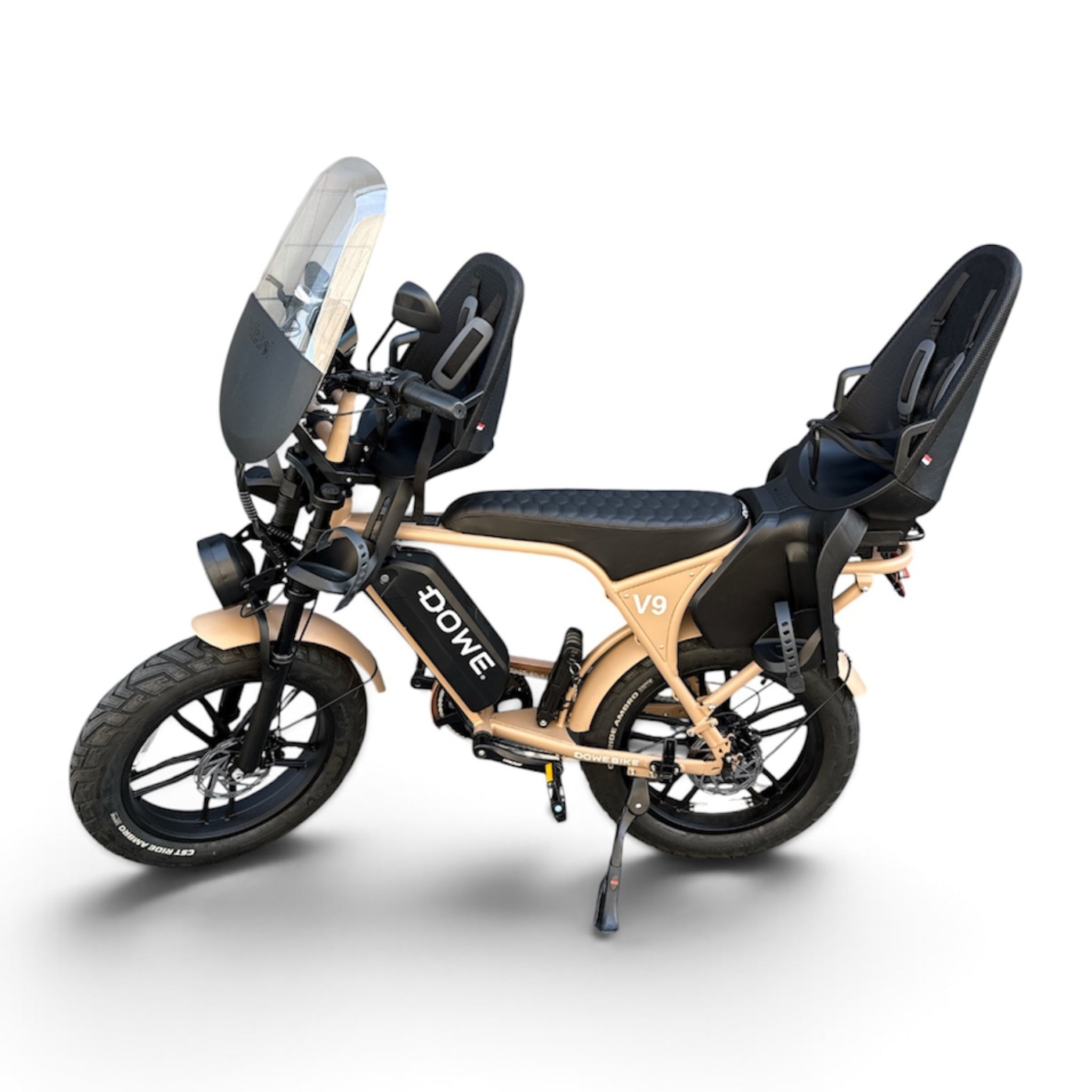 Dowe V9 Elektrische Fatbike met Kinderzitje voor & Achter - Mokka | Family Fatbike tot 6 jaar (22 kg) (Copy)