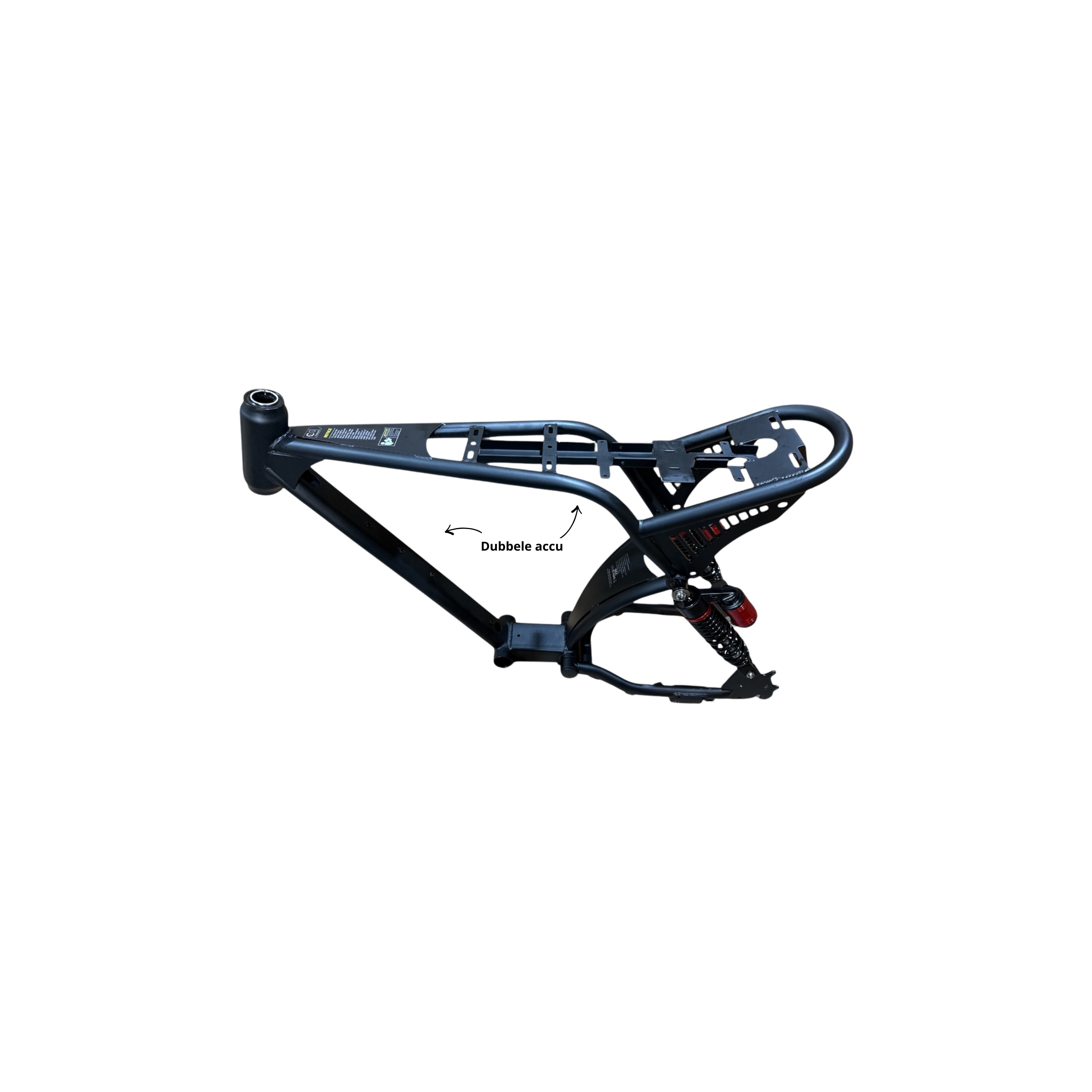 Fatbike Frame Ouxi V8 Max (Ultra) met dubbele accu + GRATIS Dubbele Vering | Frame V8 max Ultra - Zwart Frame voor Fatbike | Origineel Frame voor de Ouxi V8 Max Fatbike