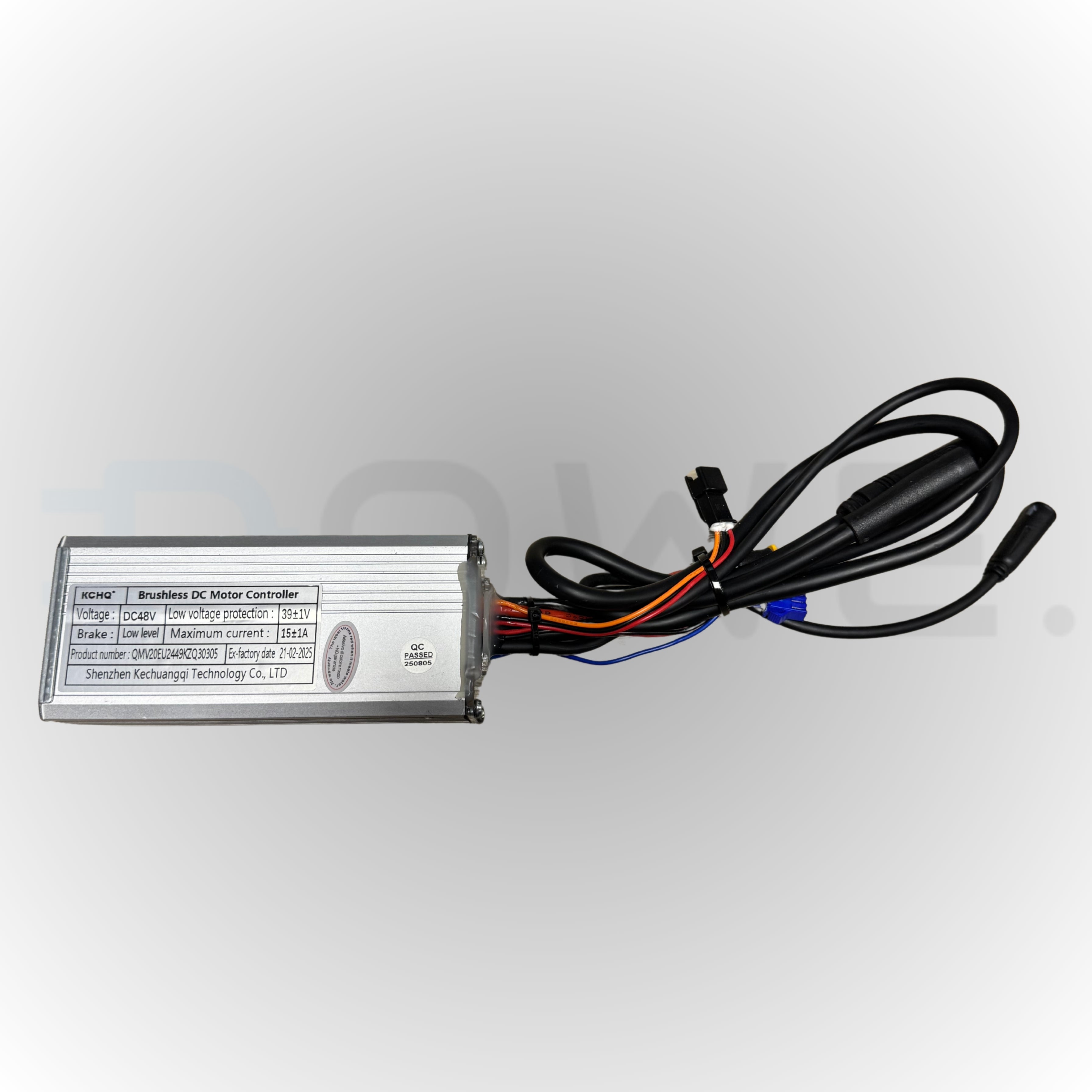 QmWheel V20 Pro Controller 48V 16A – Begrensd 25 km/h – Zwarte Plug – Voor 250W Motor  